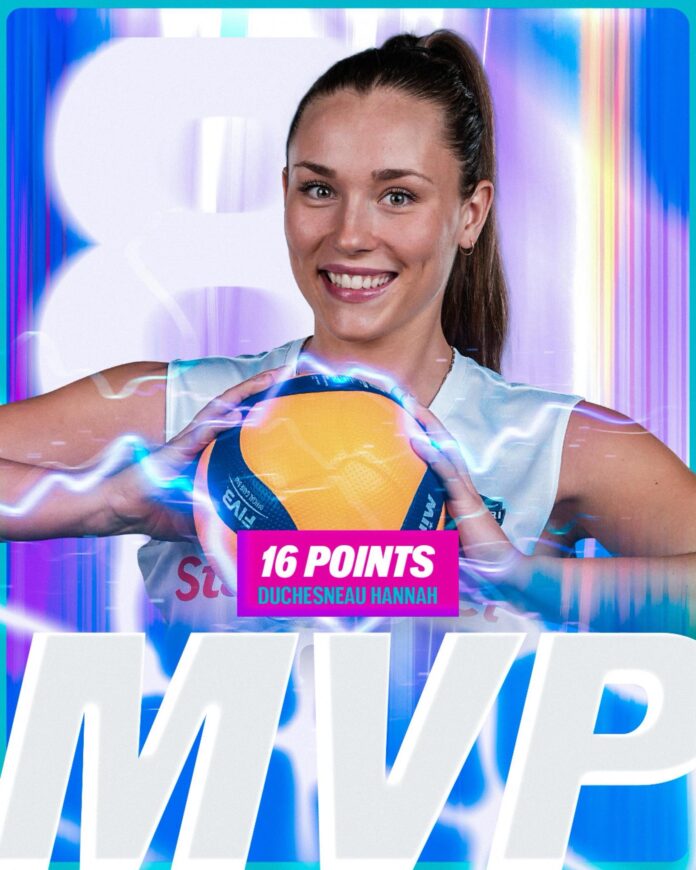 Hannah Duchesneau MVP vs CSM Lugoj foto Facebook CSO Voluntari Volei